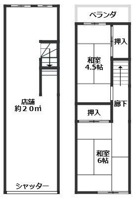 【堺区・宿院駅徒歩4分】南海電鉄本線　5.50万円・13.07坪　和室2室付き店舗
